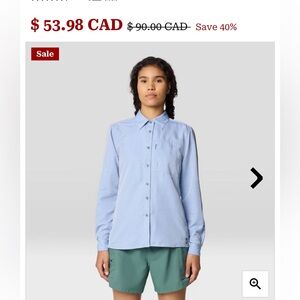 Mountain hard wear canyon long sleeve Button-Up sun Shirt